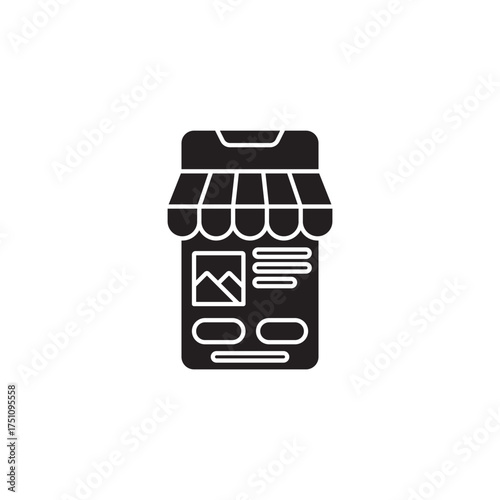 Mobile Shopping App Glyph