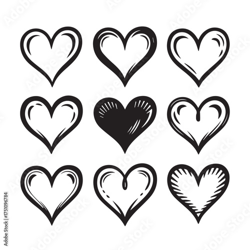 Doodle Heart Shapes Collection