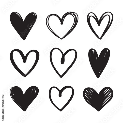 Doodle Heart Shapes Collection