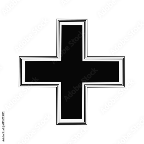 Black and white vector icon of the Iron Cross, a historic German military decoration