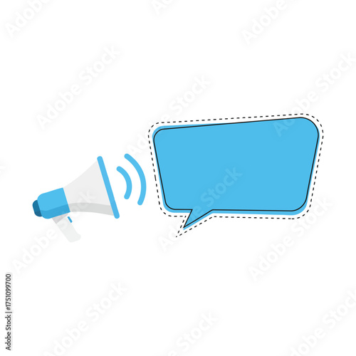 Vector art of megaphone with speech bubble