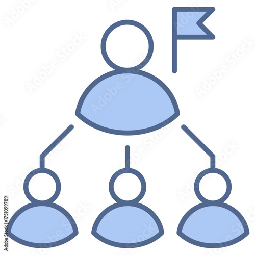 Team Leadership Blue Icon