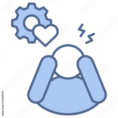 Stress Management Blue Icon
