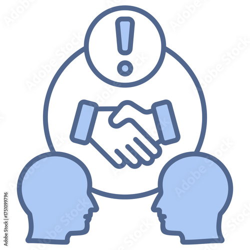 Conflict Resolution Blue Icon