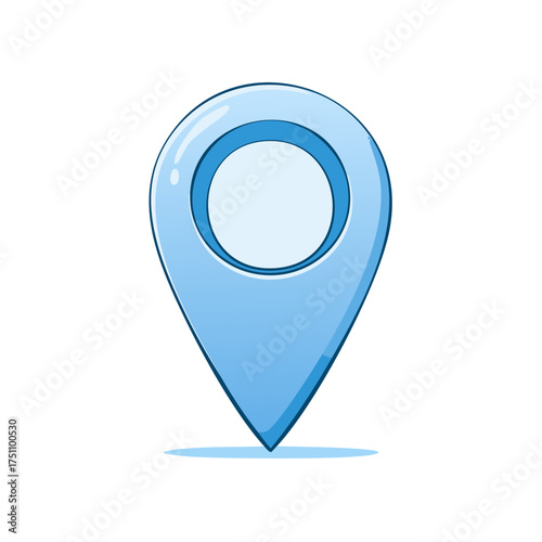Cartoon Location Pointer Icon Illustration Blue Navigation Pin Sign Symbol