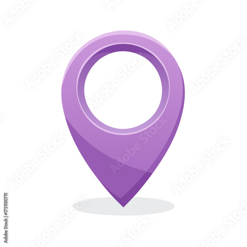 Single Purple Map Pointer Illustrating Direction and Navigation with a Clean Modern Aesthetic for UI and Graphic Designs