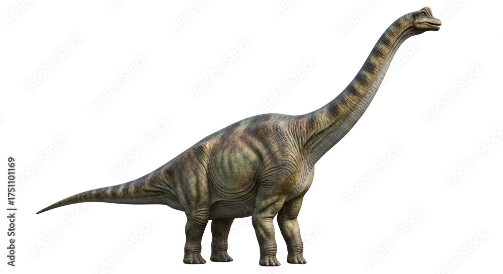 Fototapeta premium A realistic brachiosaurus dinosaur isolated on transparent background