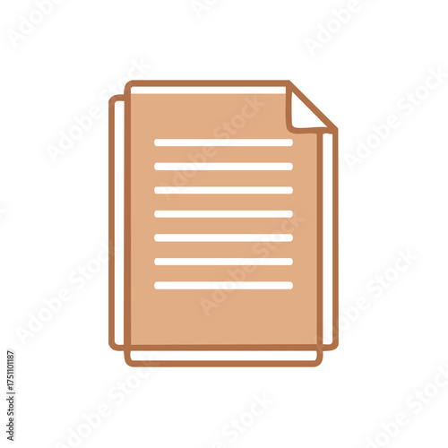 Paperwork Stack of Documents with Content Lines, Information Data, Business Files