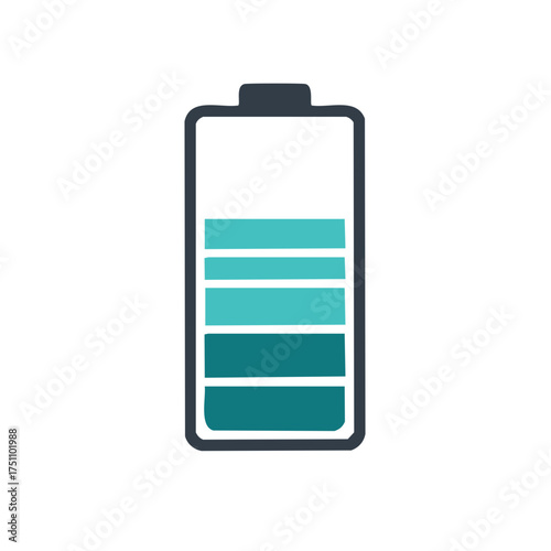 Low Battery Level Symbol Flat Icon Power Status Indication Graphic Design