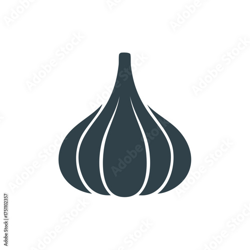 Simple garlic head silhouette icon. Flat vector graphic for cooking and food concepts.