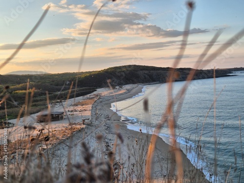 Sinemorets_Bulgaria, Butamyata beach, sunny day on wild coast of the Black Sea.