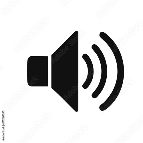 Sound Icon Graphic Illustrating Voice Audio Volume Speaker Loudspeaker Soundwave Broadcasting, Acoustic Communication