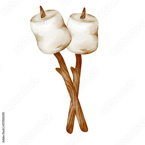 Watercolor marshmallow⁠
