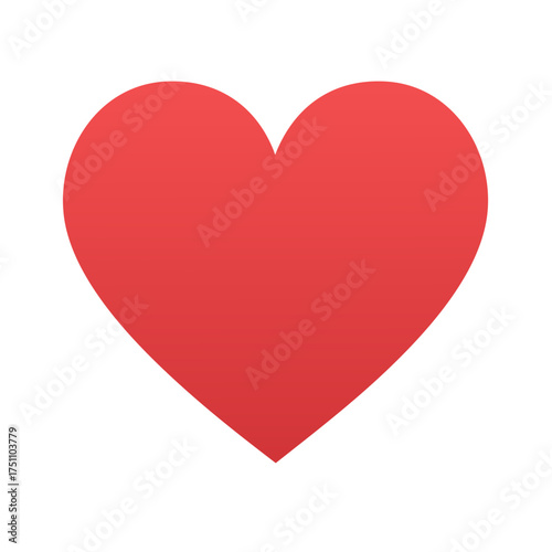 Free Download A classic red heart symbol with a smooth gradient against a clean white background - GFXLoad