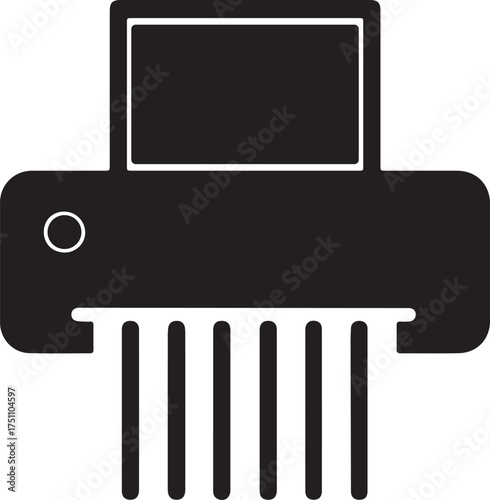 Paper Shredder Icon Minimalist Black and White Vector Illustration 