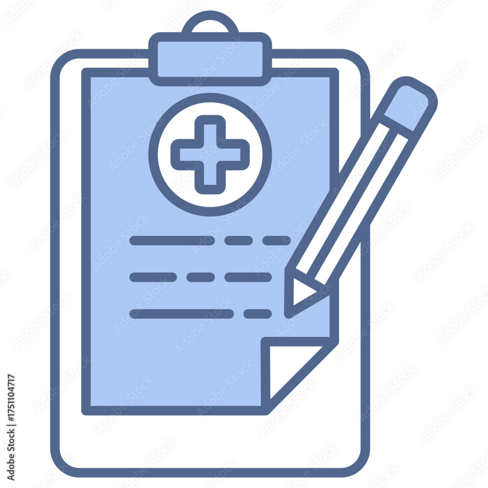 Fototapeta premium Medical Record Blue Icon