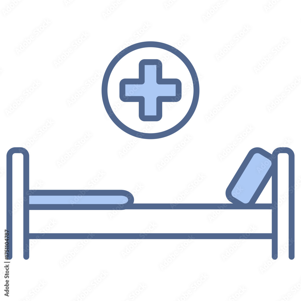 Fototapeta premium Hospital Bed Blue Icon