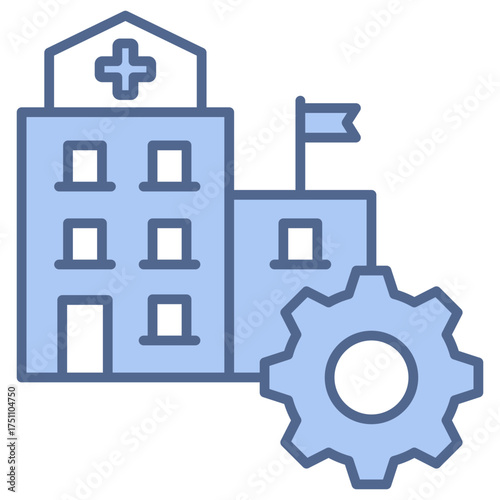 Hospital Management Blue Icon