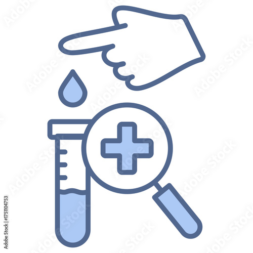 Blood Test Blue Icon