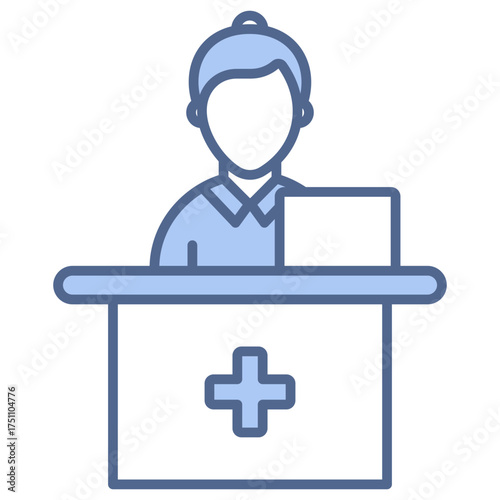 Receptionist Blue Icon