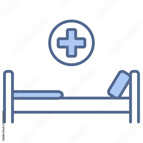 Hospital Bed Blue Icon