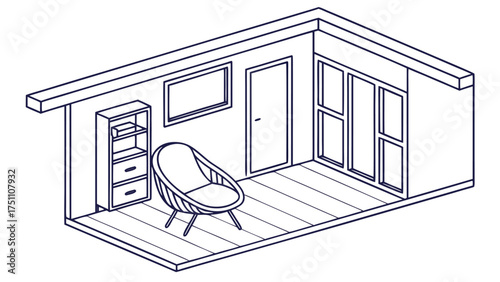 Chair Outline Top View Vector Set of Floor Plan Icons for Interior Design and Architectural Projects in Minimal Thin Line Style