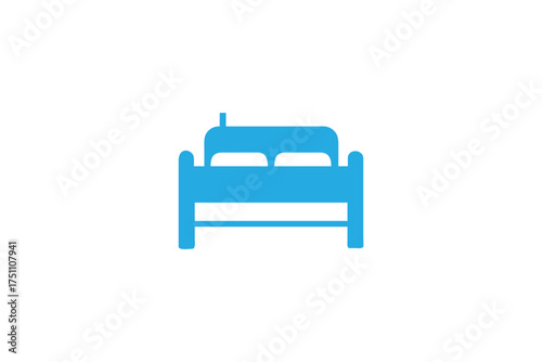 Blue sofa icon design featuring a modern flat style silhouette