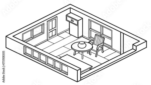 Chair Outline Top View Vector Set of Floor Plan Icons for Interior Design and Architectural Projects in Minimal Thin Line Style