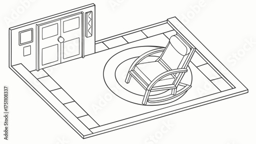 Chair Outline Top View Vector Set of Floor Plan Icons for Interior Design and Architectural Projects in Minimal Thin Line Style
