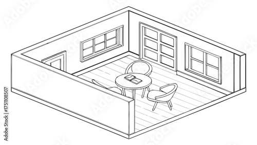 Chair Outline Top View Vector Set of Floor Plan Icons for Interior Design and Architectural Projects in Minimal Thin Line Style