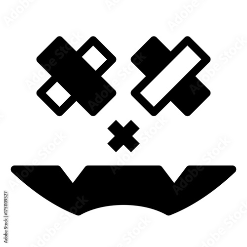 scary face solid black