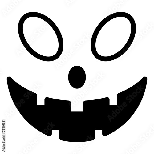 scary face solid black