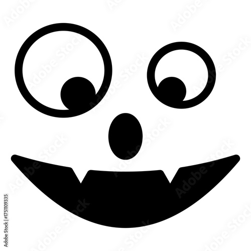 scary face solid black