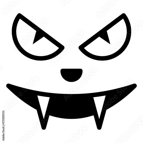 scary face solid black