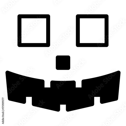 scary face solid black