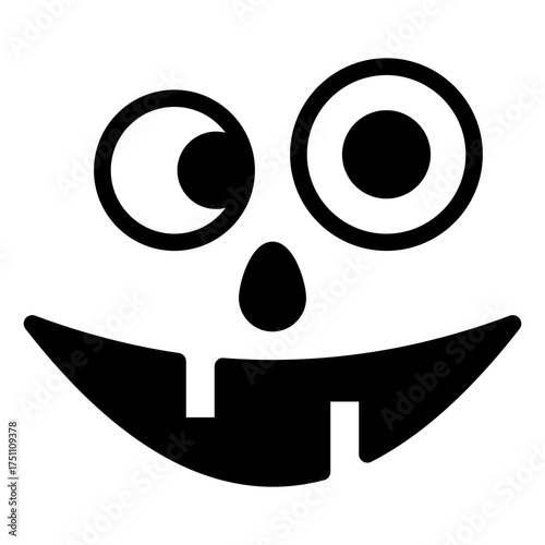 scary face solid black