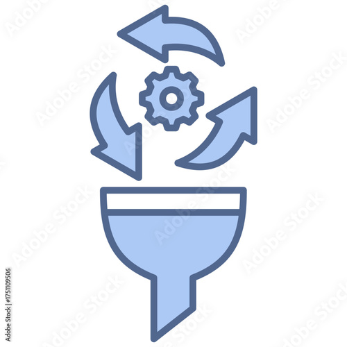 Workflow Refinement Blue Icon