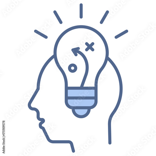 Innovation Strategy Blue Icon