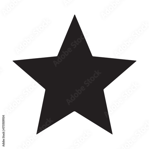 Black Star Isolated on White Background Symbolizing Success Achievement and Recognition Simple Graphic Element for Design Projects