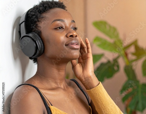 young woman listening to music