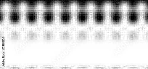 Grunge halftone gradient. Distressed vanishing grit noise background. Retro pixelated bitmap backdrop texture. Black and white sand wallpaper. Vector textured gritty surface. Anime manga comic overlay