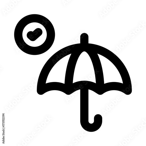 Umbrella minimal icon for modern and professional weather protection and outdoor projects