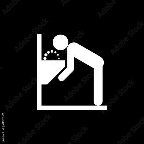 Drinking fountain symbol icon isolated on black background