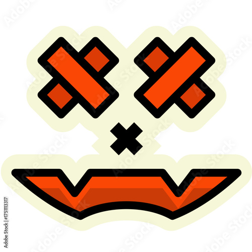 scary face sticker