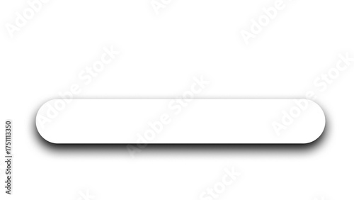 White Pill-Shaped Button Transparent PNG: Horizontal Rounded Rectangle with Soft Drop Shadow