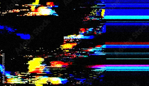 Retro VHS background. Glitch art scan line background. TV scan line monitor for old technology concept. Glitch camera effect.