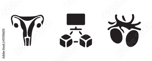Technology and Brain Network Concept Icons