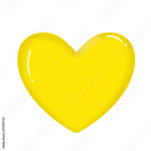 yellow heart isolated sticker