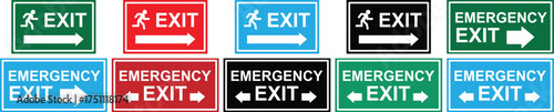 Emergency Exit Labels for Public Safety and Evacuation Guidance