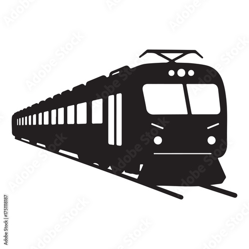 Modern train silhouette representing urban transportation and public transport solutions for city dwellers offering convenient travel